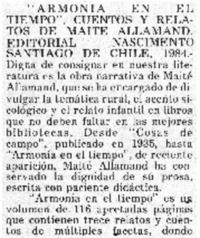 "Armonía en el tiempo", cuentos y relatos