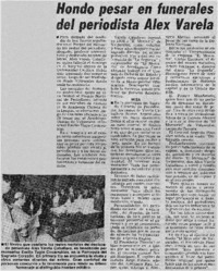 Hondo pesar en funerales del periodista Alex Varela.