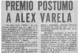 Premio póstumo a Alex Varela.