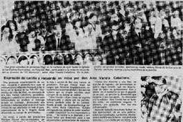 Expresión de cariño y recuerdo en misa por don Alex Varela Caballero.
