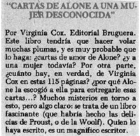"Cartas de Alone a una mujer desconocida"