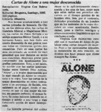 Cartas de Alone a una mujer desconocida