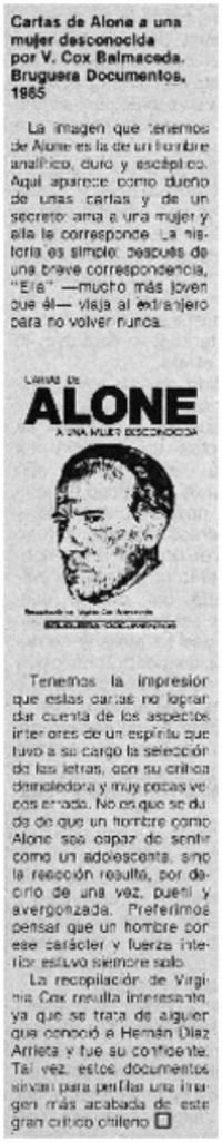 Cartas de Alone a una mujer desconocida