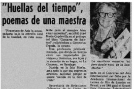 "Huellas del tiempo", poemas de una maestra.