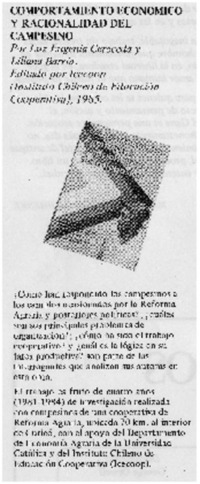 Comportamiento y racionalidad del campesino.