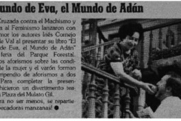 El mundo de Eva, el mundo de Adán.