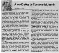 A los 40 años de Comarca del Jazmín