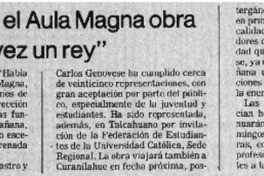 Continúa en el Aula Magna obra "Había una vez un rey".