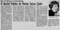 El recital poético de Marina Teresa Castro.