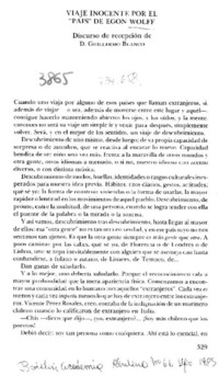 Viaje inocente por el "país" de Egon Wolff