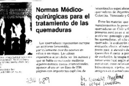 Normas médico-quirúrgicas para el tratamiento de las quemaduras