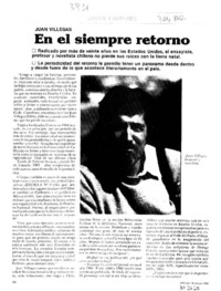 En el siempre retorno : [entrevistas]