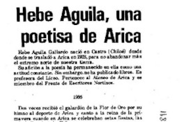 Hebe Aguila, una poetisa de Arica.