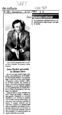 Juan Zuchel presenta su último libro.