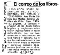 Legislación sobre seguridad del Estado, control de armas y terrorismo.