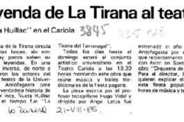 Leyenda de La Tirana al teatro.