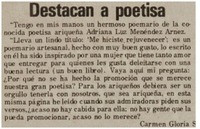 Destacan poesía