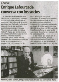 Enrique Lafourcade conversa con los socios.