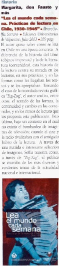 Lea el mundo cada semana. Prácticas de lectura en Chile, 1930-1945