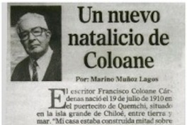 Un nuevo natalicio de Coloane