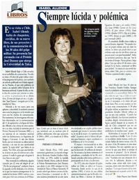 Siempre lúcida y polémica