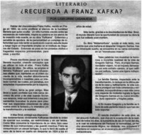 Recuerda a Franz Kafka?