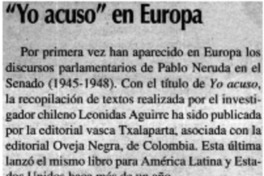 Yo acuso en Europa.