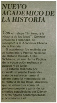 Nuevo académico de la historia.