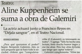 Aline Kuppenheim se suma a obra de Galemiri