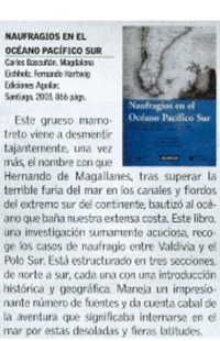 Naufragios en el Océano Pacífico Sur