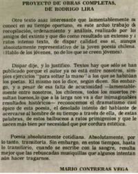 Proyecto de obras completas, de Rodrigo Lira
