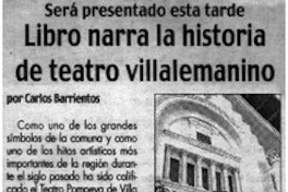 Libro narra la historia de teatro villalemanino