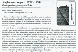 Simplemente lo que vi (1973-1990)