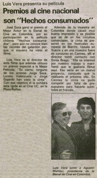 Premios al cine nacional Hechos Consumados.