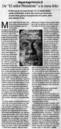 De "el señor presidente" a la mesa feliz