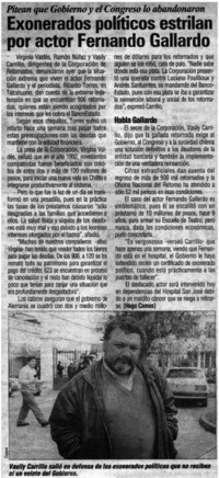 Exonerados políticos estrilan por actos Fernando Gallardo.
