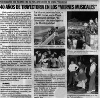 40 años de trayectoria en los "viernes musicales".