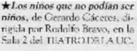Los niños que no podían ser niños.