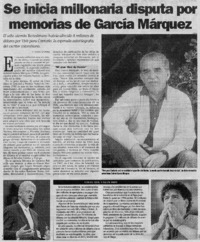 Se inicia millonaria disputa por memorias de García Márquez