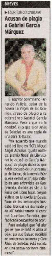Acusan de plagio a Gabriel García Márquez.