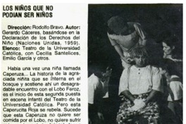 Los niños que no podían ser niños.