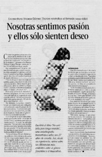 Nosotras sentimos pasión y ellos sólo sienten deseo.