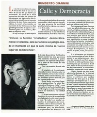 Calle y democracia : [entrevistas]