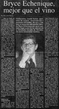 Bryce Echenique, mejor que el vino