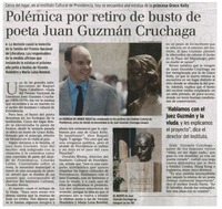 Polémica por retiro de busto de poeta Juan Guzmán Cruchaga
