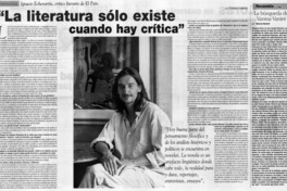La literatura sólo existe cuando hay crítica": [entrevistas]