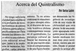 Acerca del Quintralismo