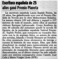 Escritora española de 25 años ganó Premio Planeta