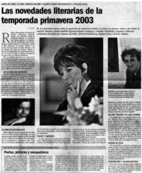 Las novedades literarias de la temporada primavera 2003