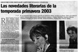 Las novedades literarias de la temporada primavera 2003